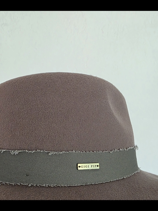 GIGI PIP Hannah Wide Brim Floppy Fedora in Mauve Grey Wool Packable main image 7